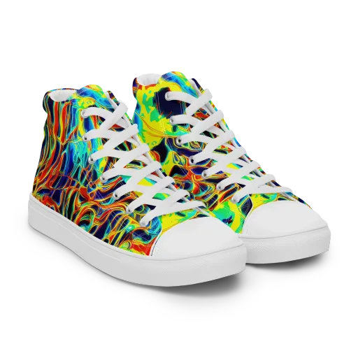 Hypercolor Vortex on a Men's High Top Canvas Shoes