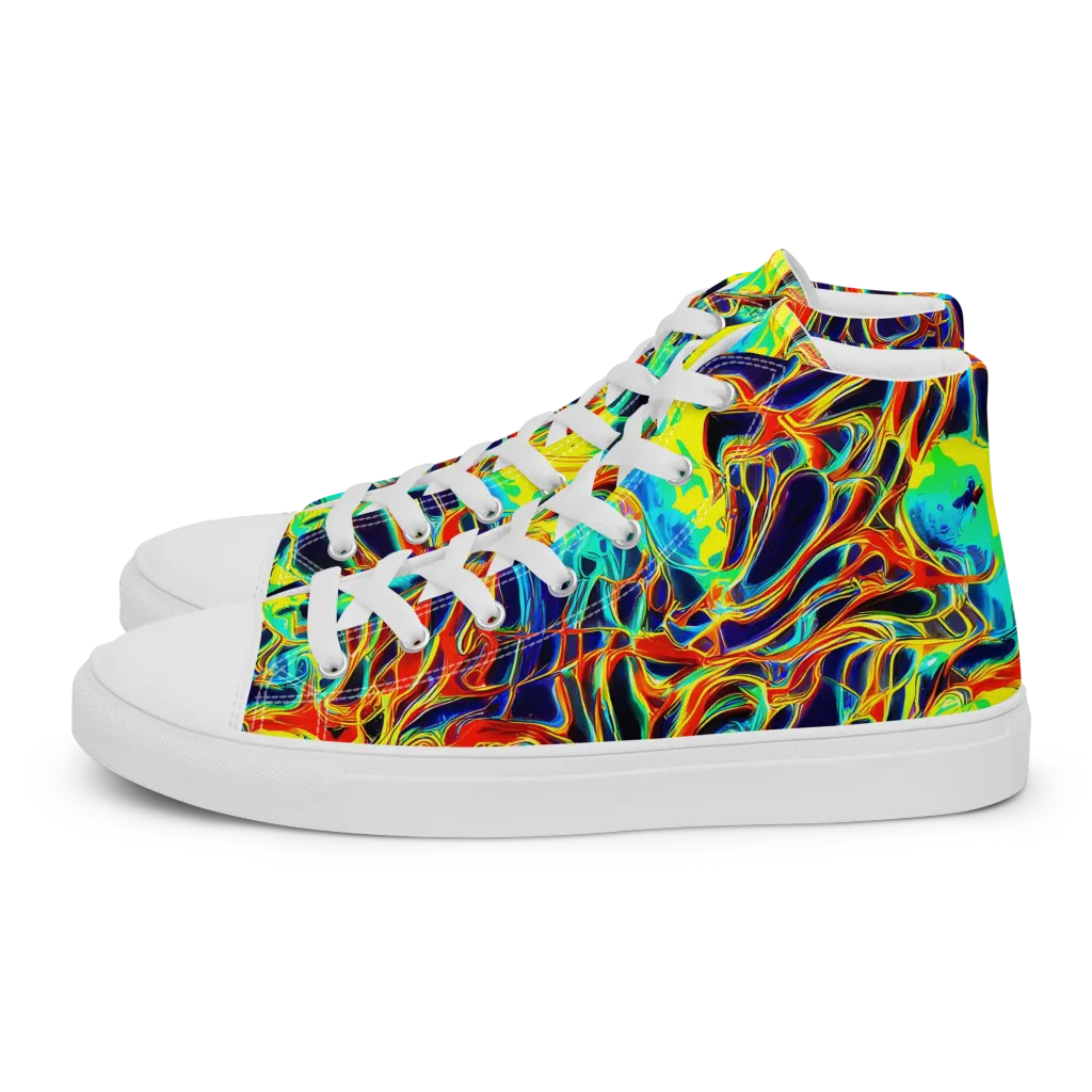 Hypercolor Vortex on Men's High Top Canvas Shoes — Left