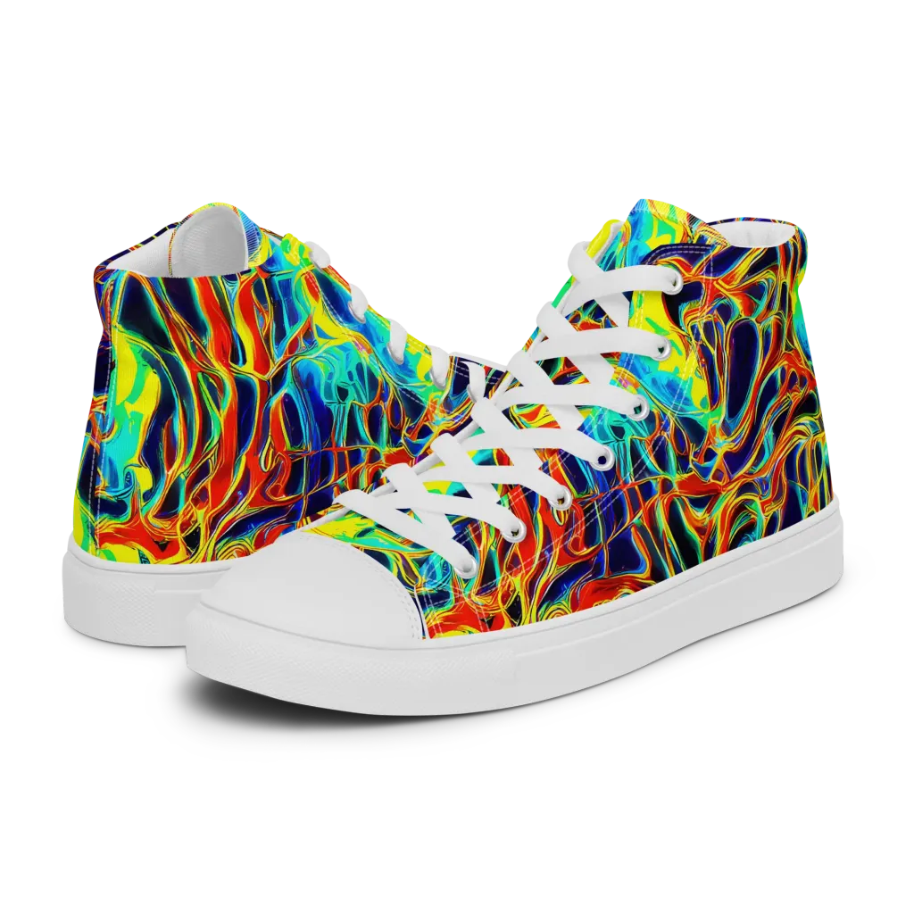 Hypercolor Vortex on Men's High Top Canvas Shoes — Left