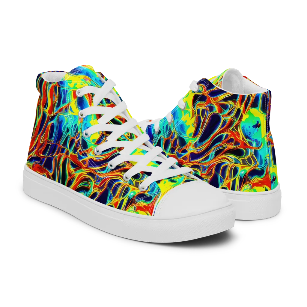 Hypercolor Vortex on Men's High Top Canvas Shoes — Right