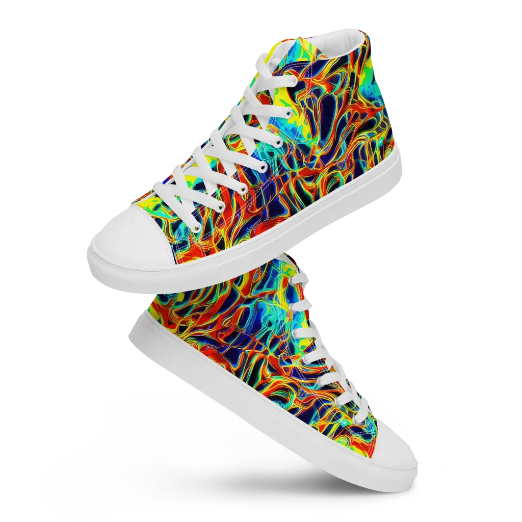 Hypercolor Vortex on Men's High Top Canvas Shoes — Front