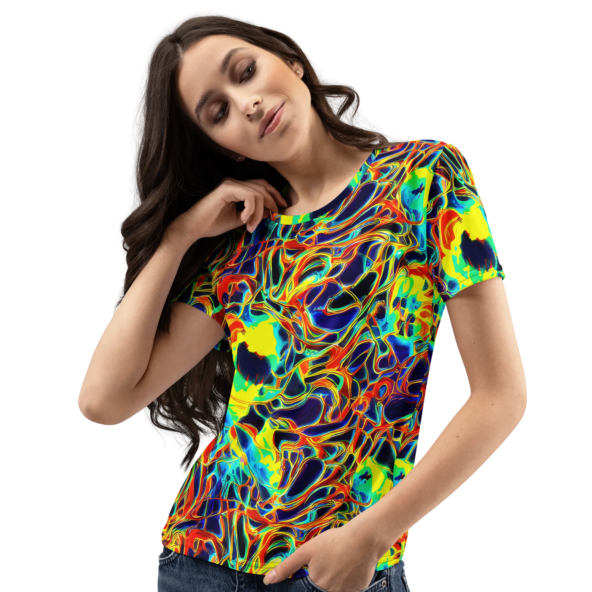 Hypercolor Vortex on Women's Crew Neck T-Shirt — Left Front