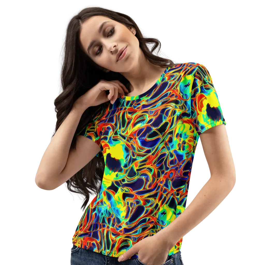 Hypercolor Vortex on Women's Crew Neck T-Shirt — Left Front