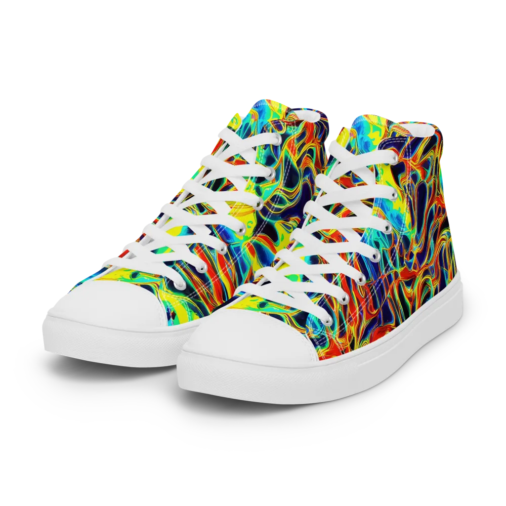 Hypercolor Vortex on Women's High Top Canvas Shoes — Left Front