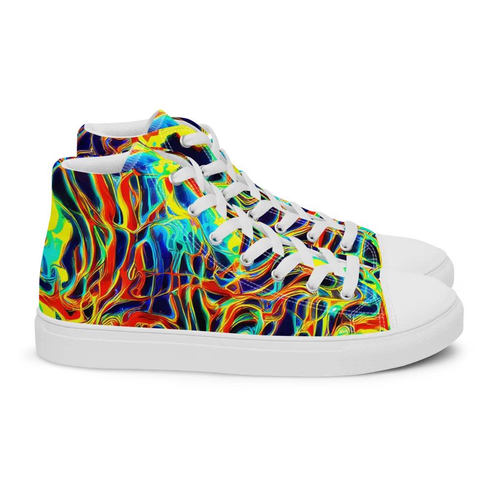 Hypercolor Vortex on Women's High Top Canvas Shoes — Right