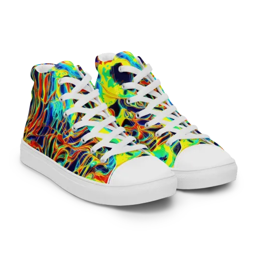 Hypercolor Vortex on a Women's High Top Canvas Shoes