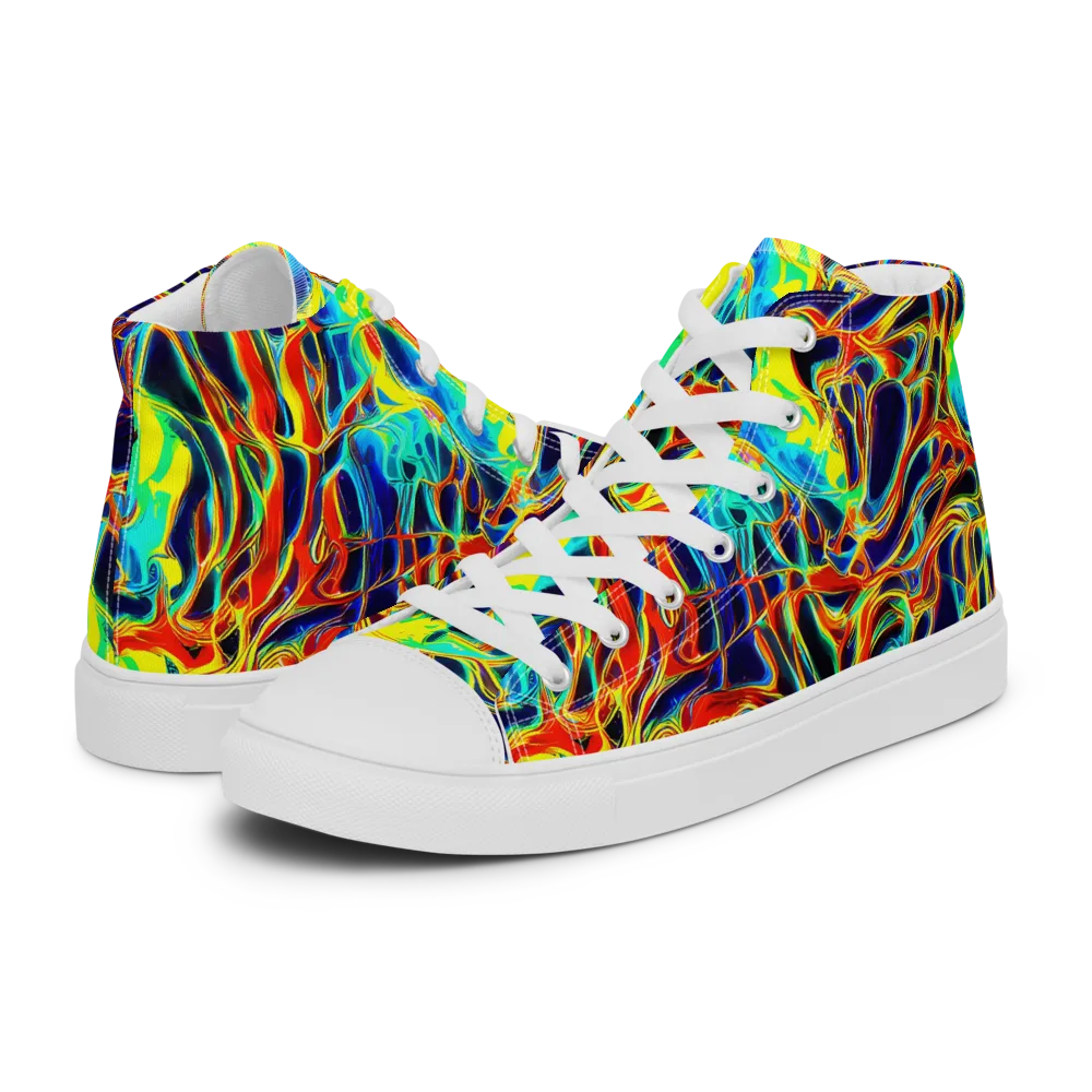 Hypercolor Vortex on Women's High Top Canvas Shoes — Left