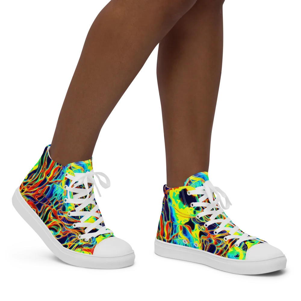 Hypercolor Vortex on Women's High Top Canvas Shoes — Right