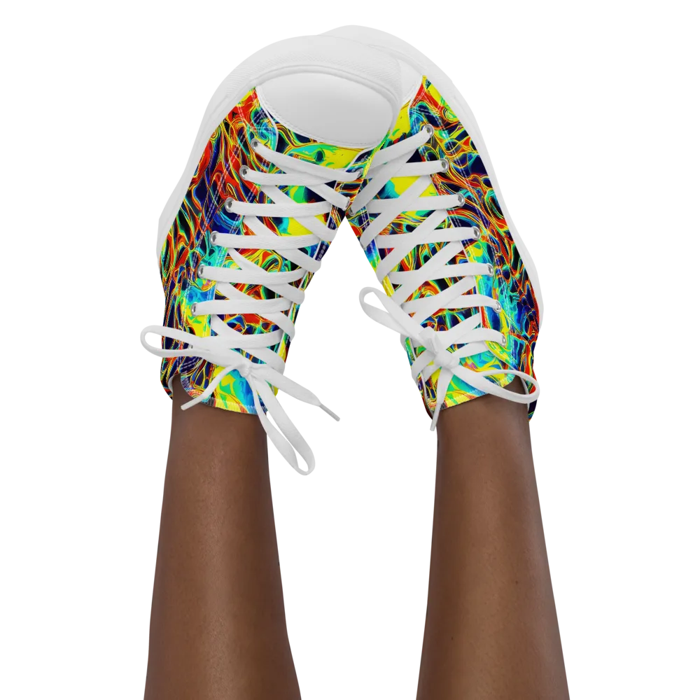 Hypercolor Vortex on Women's High Top Canvas Shoes — Front