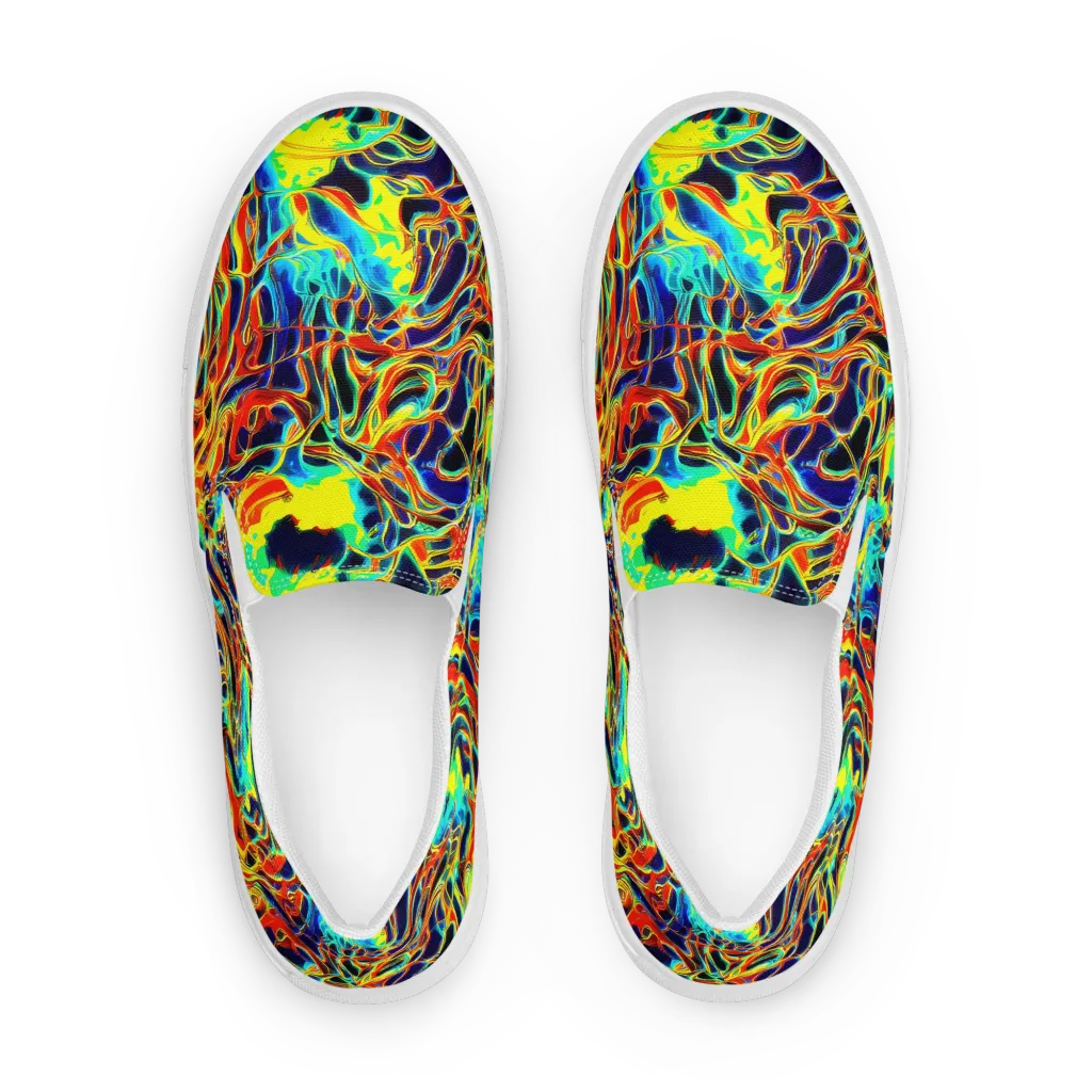 Hypercolor Vortex on Men's Slip-On Canvas Shoes — Front