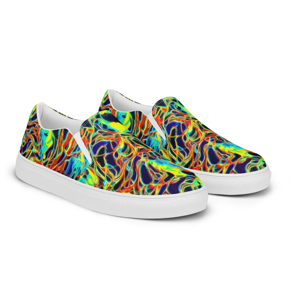 Hypercolor Vortex on Men's Slip-On Canvas Shoes — Right Front