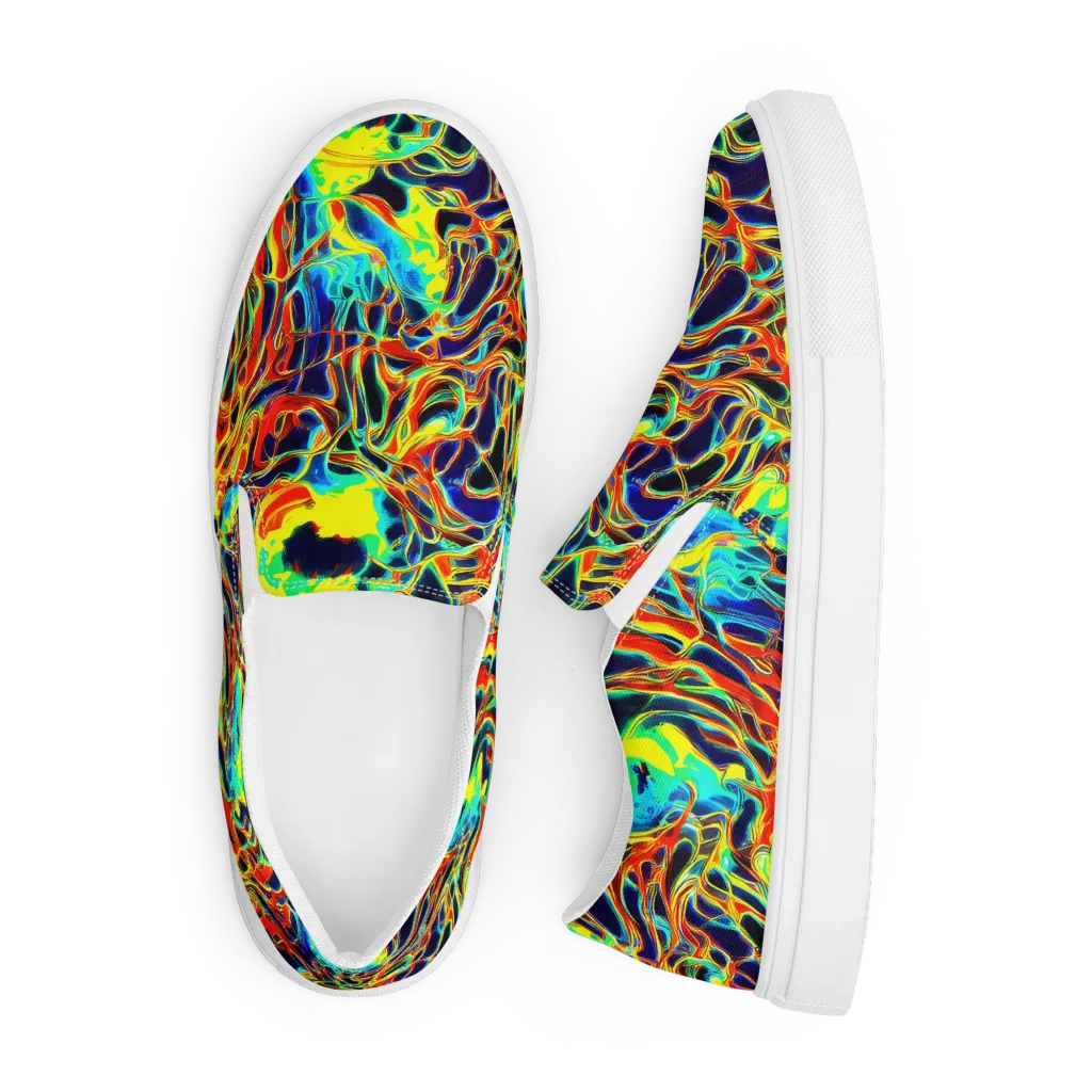 Hypercolor Vortex on Men's Slip-On Canvas Shoes — Front