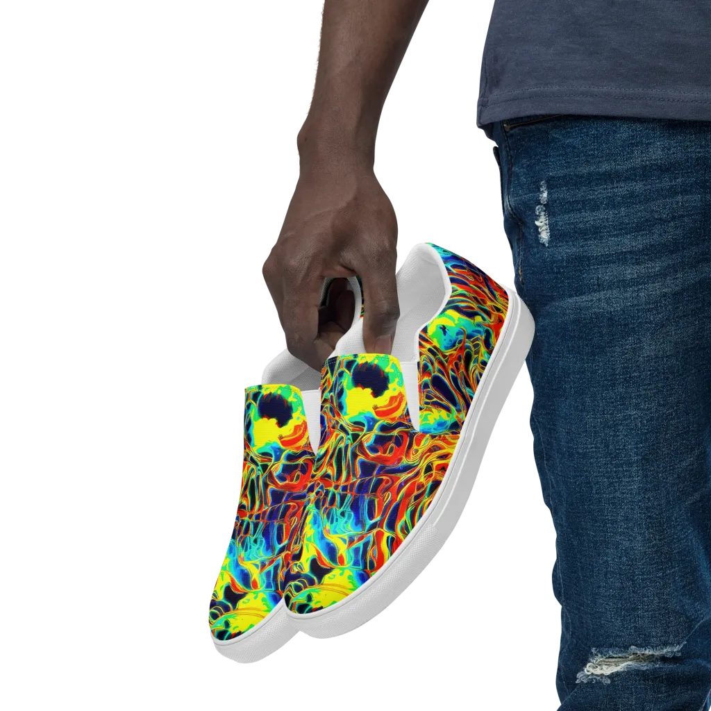 Hypercolor Vortex on Men's Slip-On Canvas Shoes — Left Front