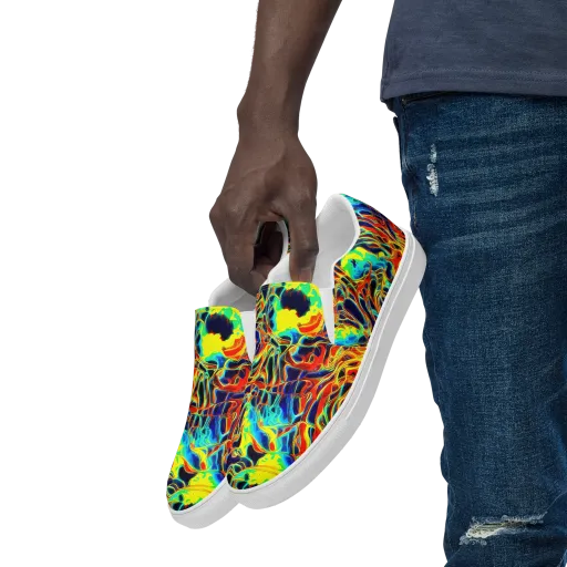 Hypercolor Vortex on a Men's Slip-On Canvas Shoes