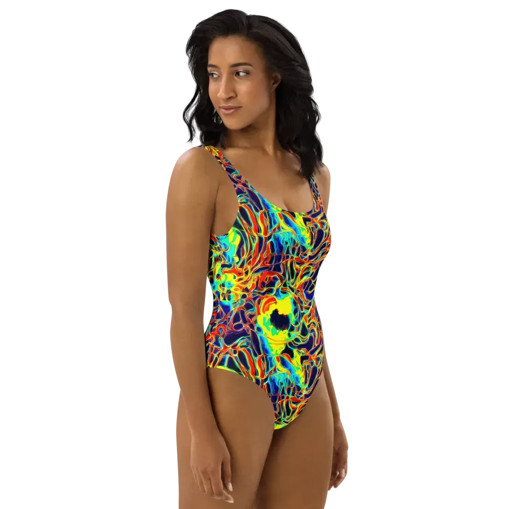Hypercolor Vortex on One-Piece Swimsuit — Right