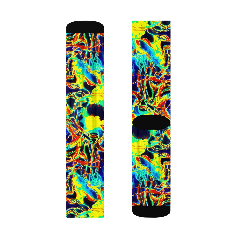 Hypercolor Vortex on Socks — Left Sock