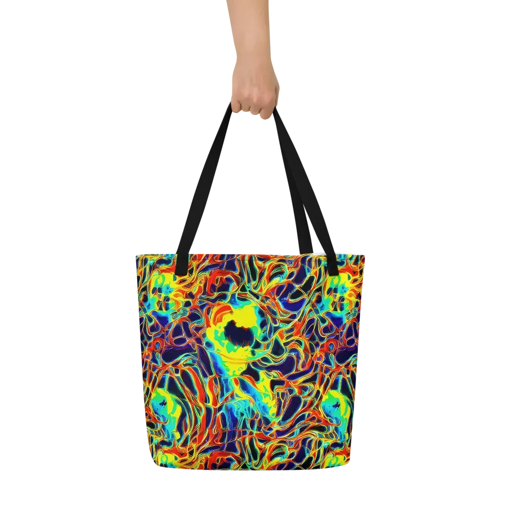 Hypercolor Vortex on Large Tote Bag W/ Pocket — Front