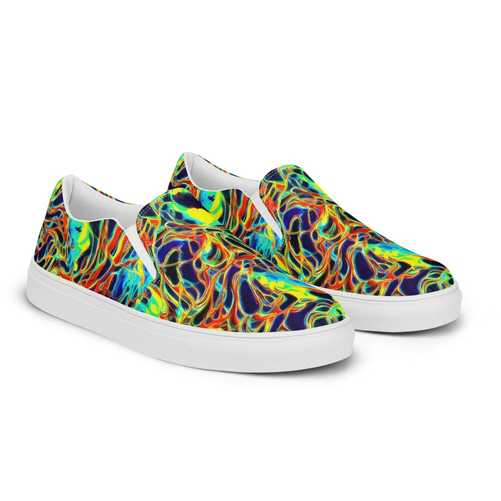 Hypercolor Vortex on Women's Slip-On Canvas Shoes — Right Front