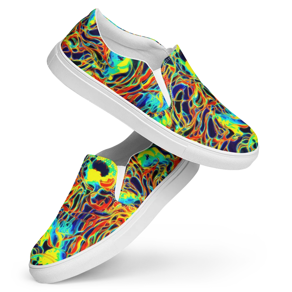 Hypercolor Vortex on Women's Slip-On Canvas Shoes — Front