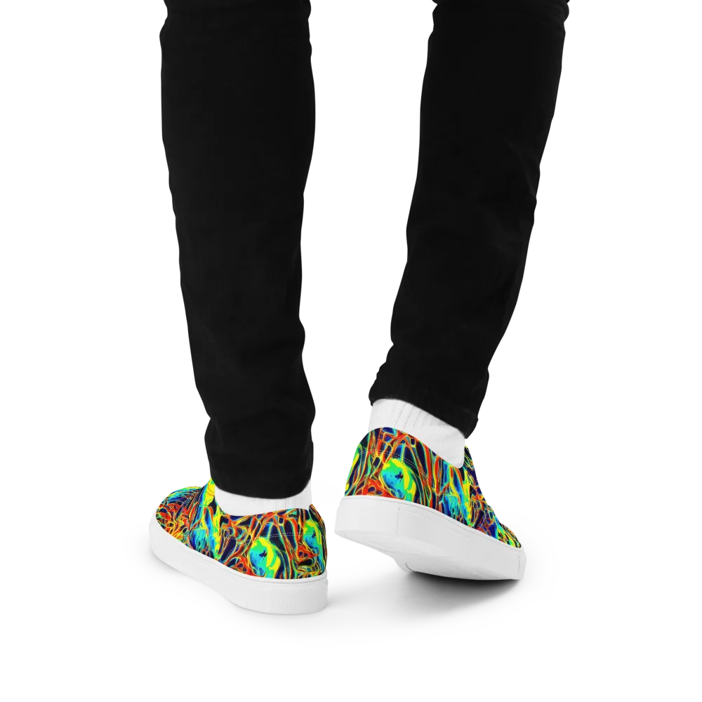 Hypercolor Vortex on Men's Lace-Up Canvas Shoes — Back
