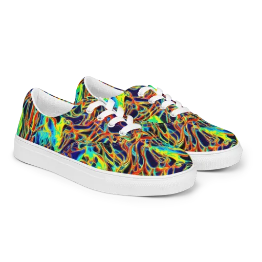 Hypercolor Vortex on a Men's Lace-Up Canvas Shoes