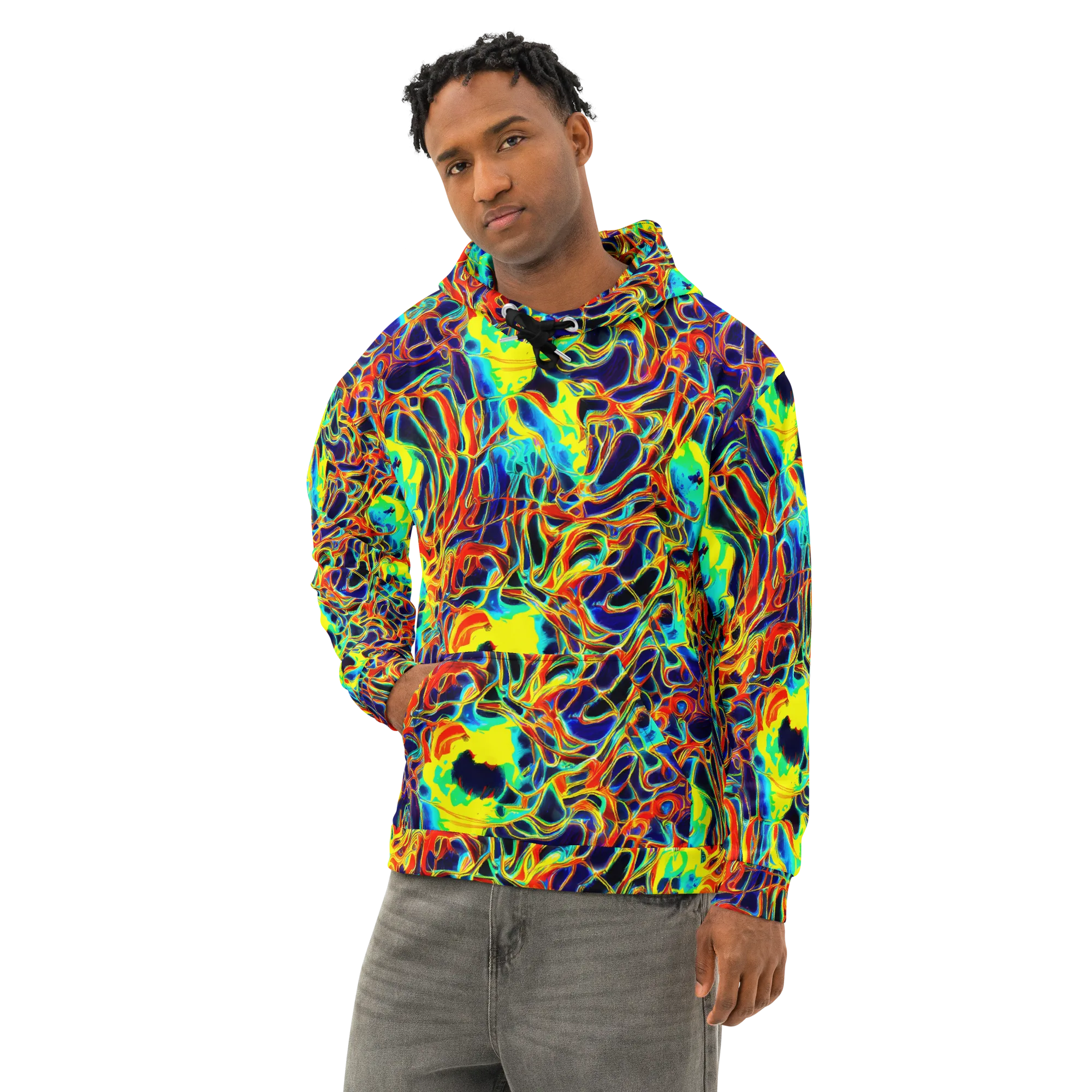 Hypercolor Vortex on Cotton Hoodie — Left Front