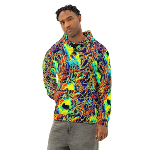Hypercolor Vortex on a Cotton Hoodie