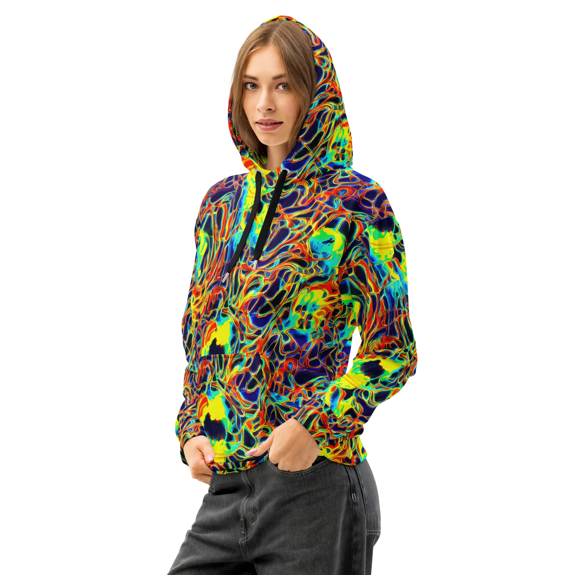 Hypercolor Vortex on Cotton Hoodie — Left Front