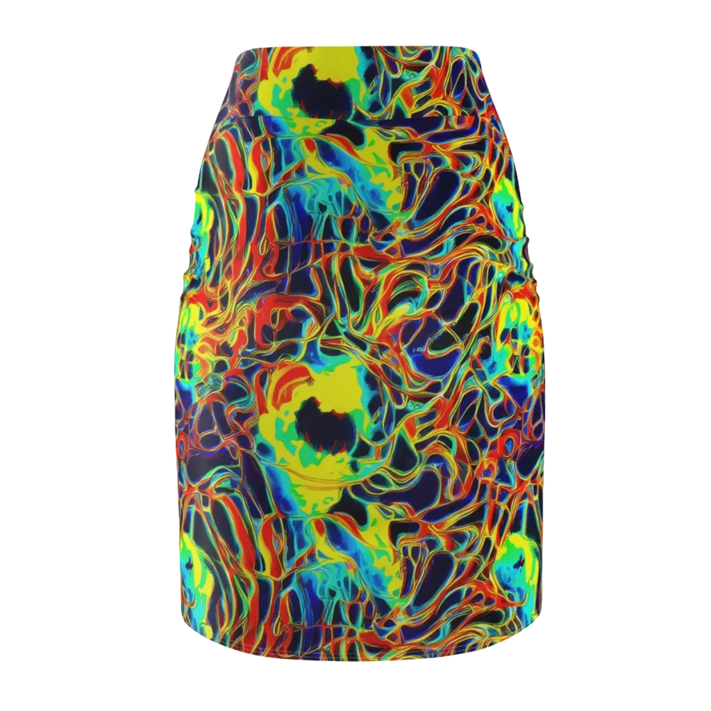 Hypercolor Vortex on Pencil Skirt — Back