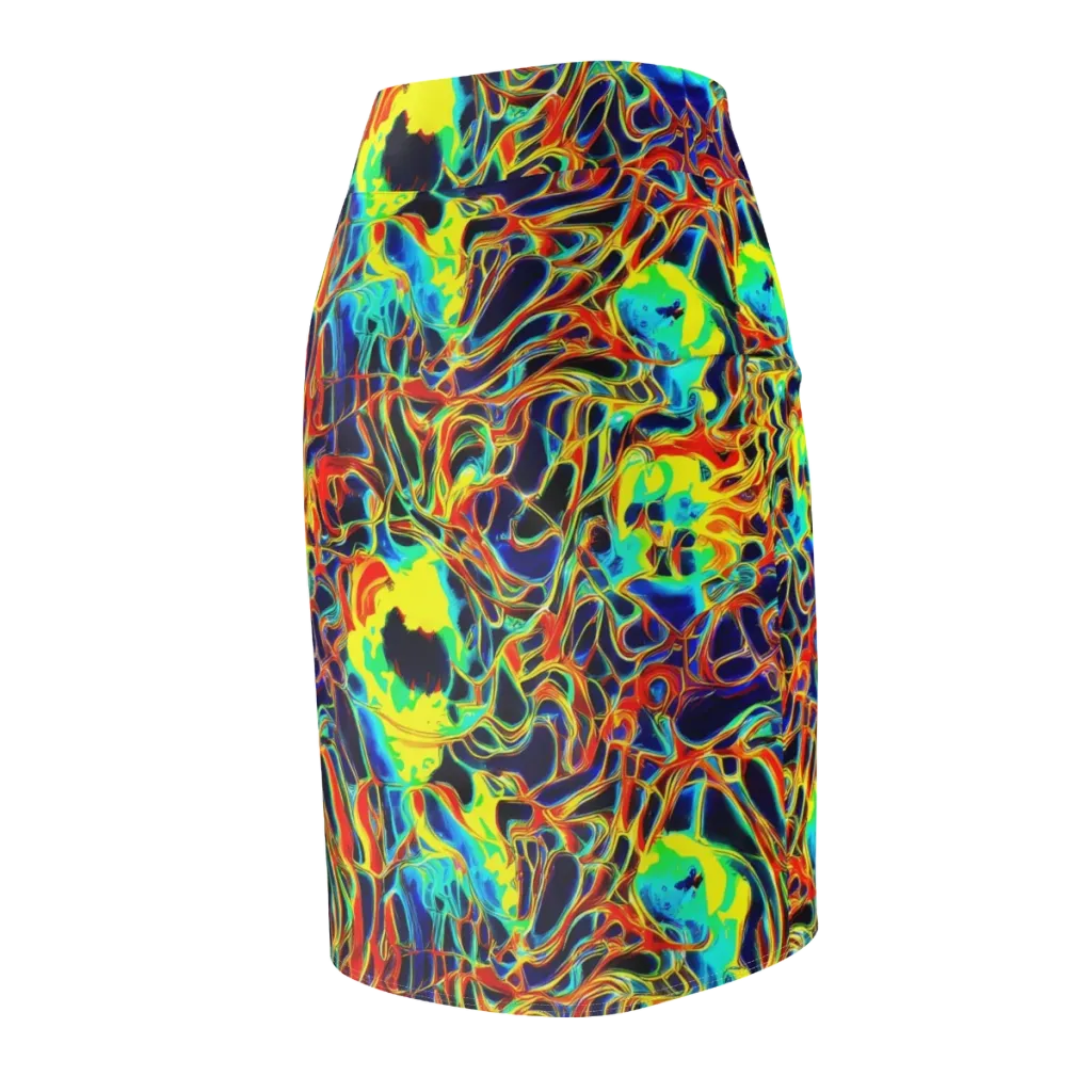 Hypercolor Vortex on Pencil Skirt — Back Side