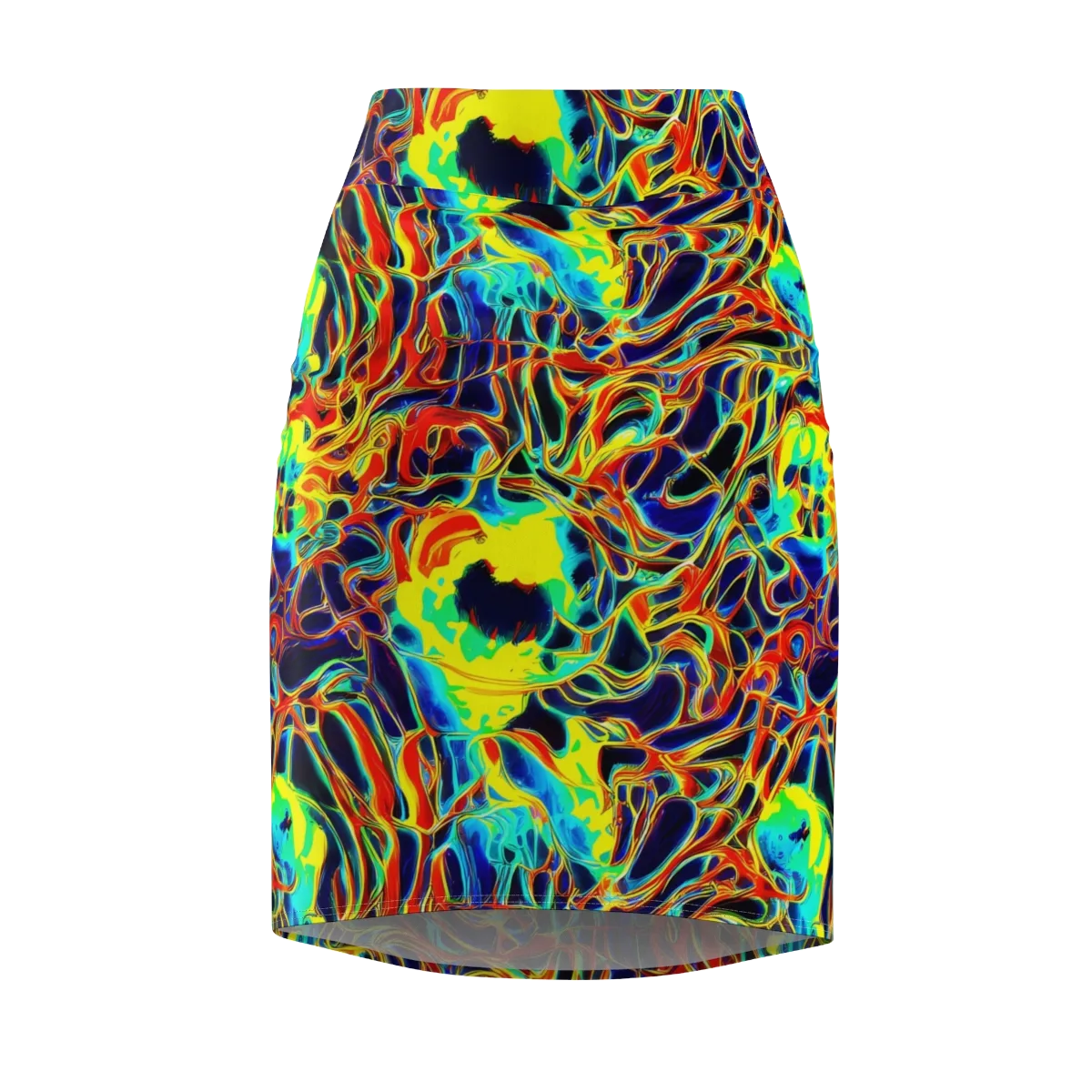 Hypercolor Vortex on Pencil Skirt — Front