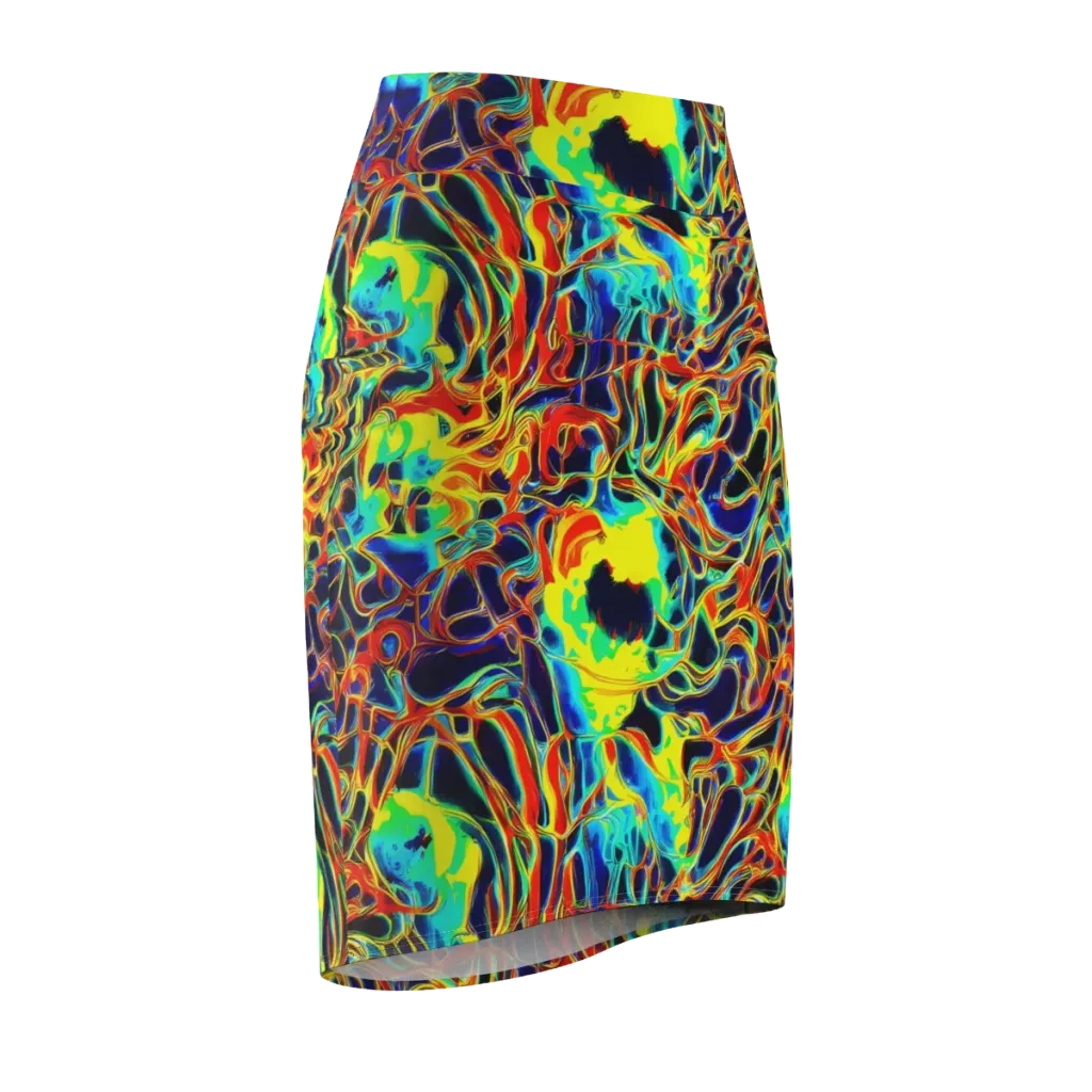 Hypercolor Vortex on Pencil Skirt — Front Side