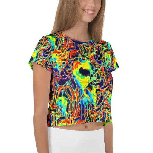 Hypercolor Vortex on a Crop Tee