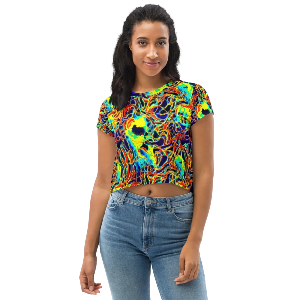 Hypercolor Vortex on Crop Tee — Front