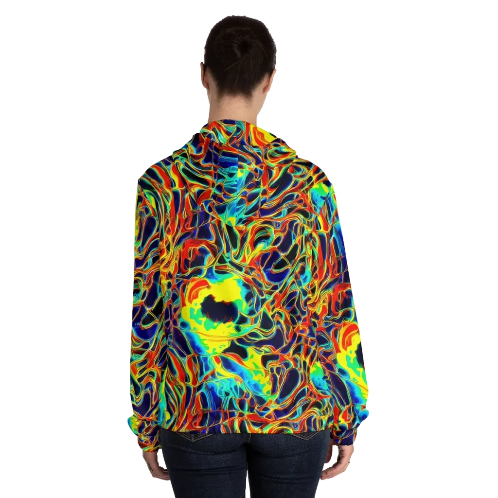 Hypercolor Vortex on Women's Full-Zip Hoodie — Back On Person