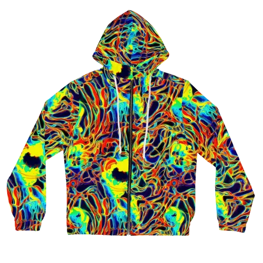 Hypercolor Vortex on a Women's Full-Zip Hoodie