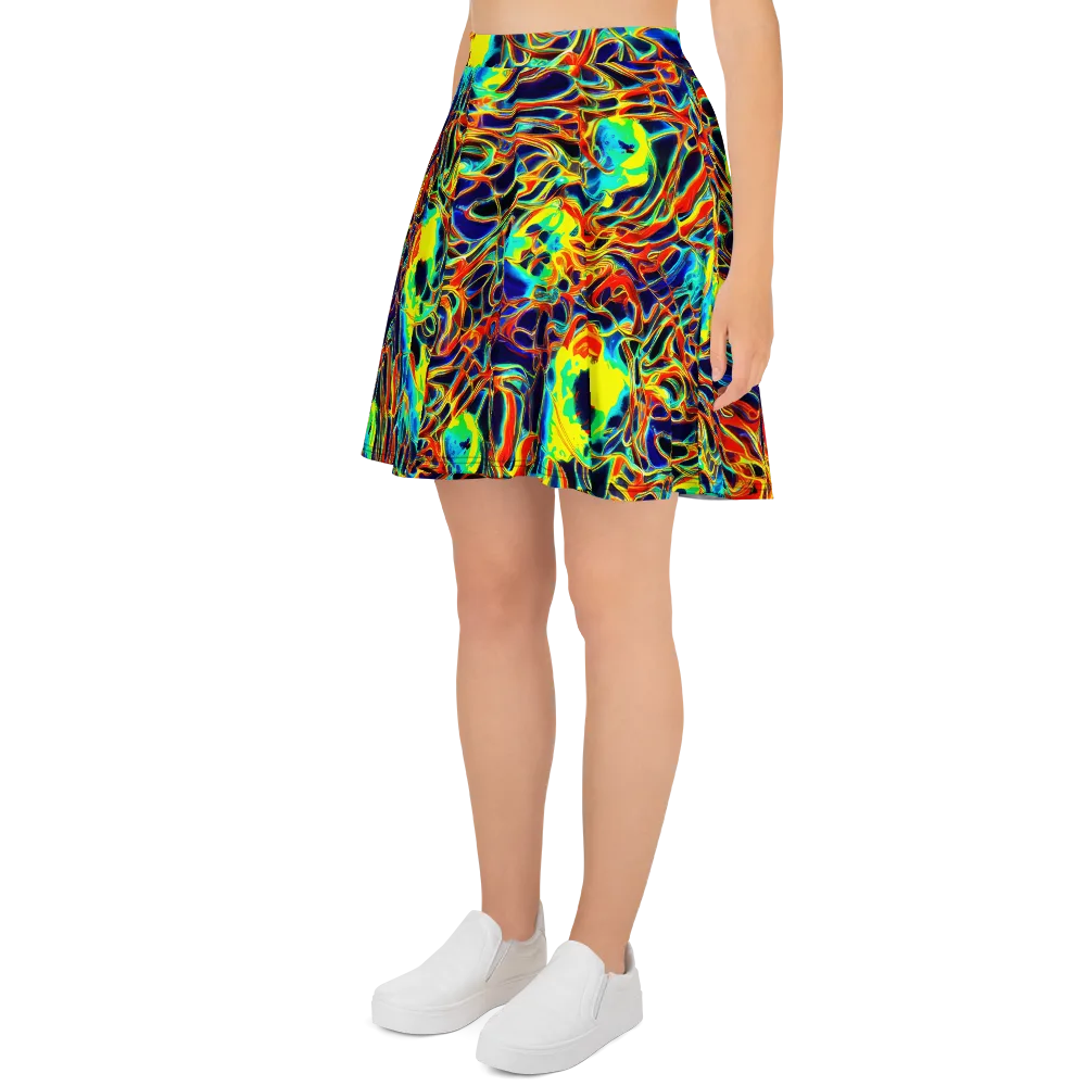 Hypercolor Vortex on Skater Skirt — Left