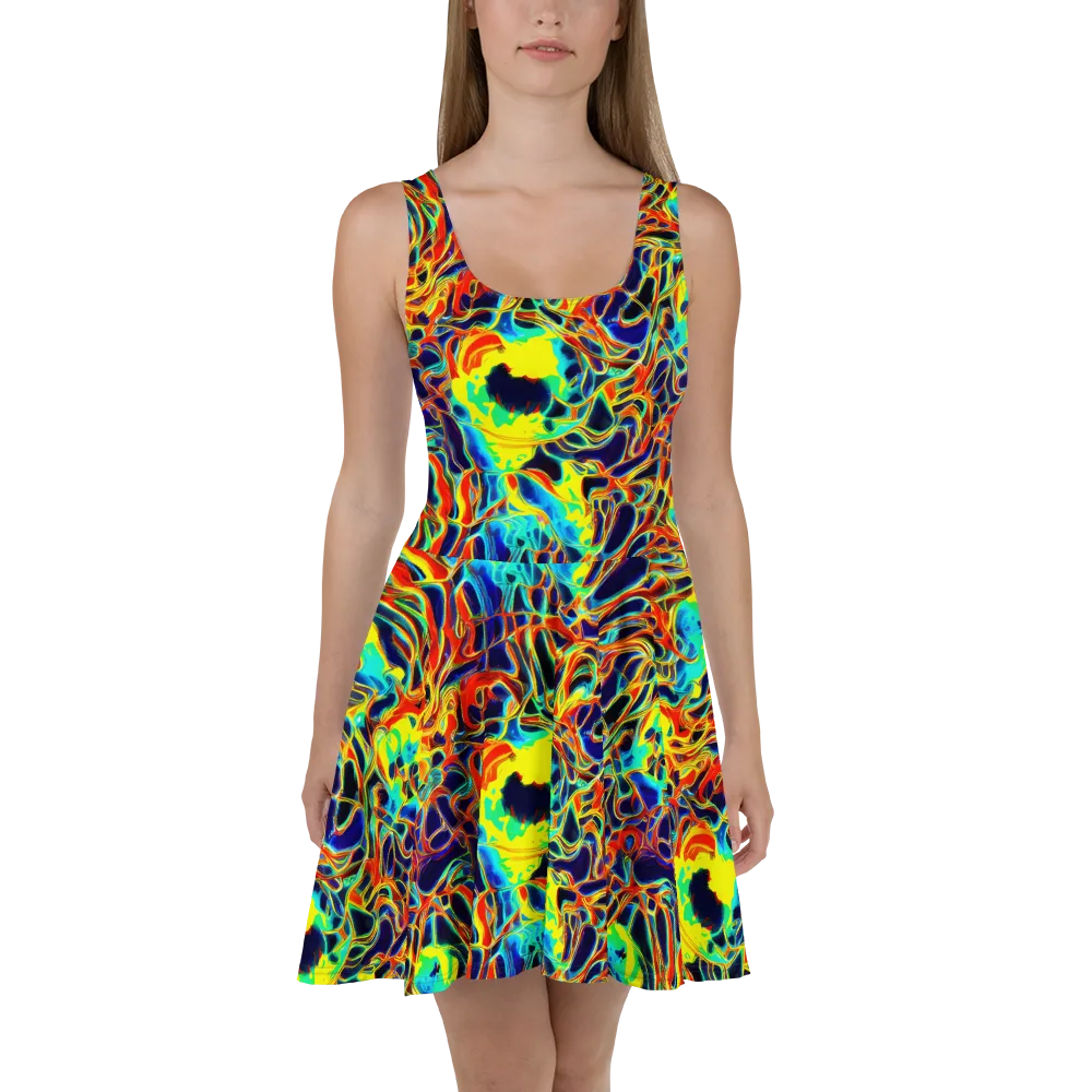 Hypercolor Vortex on Skater Dress — Front
