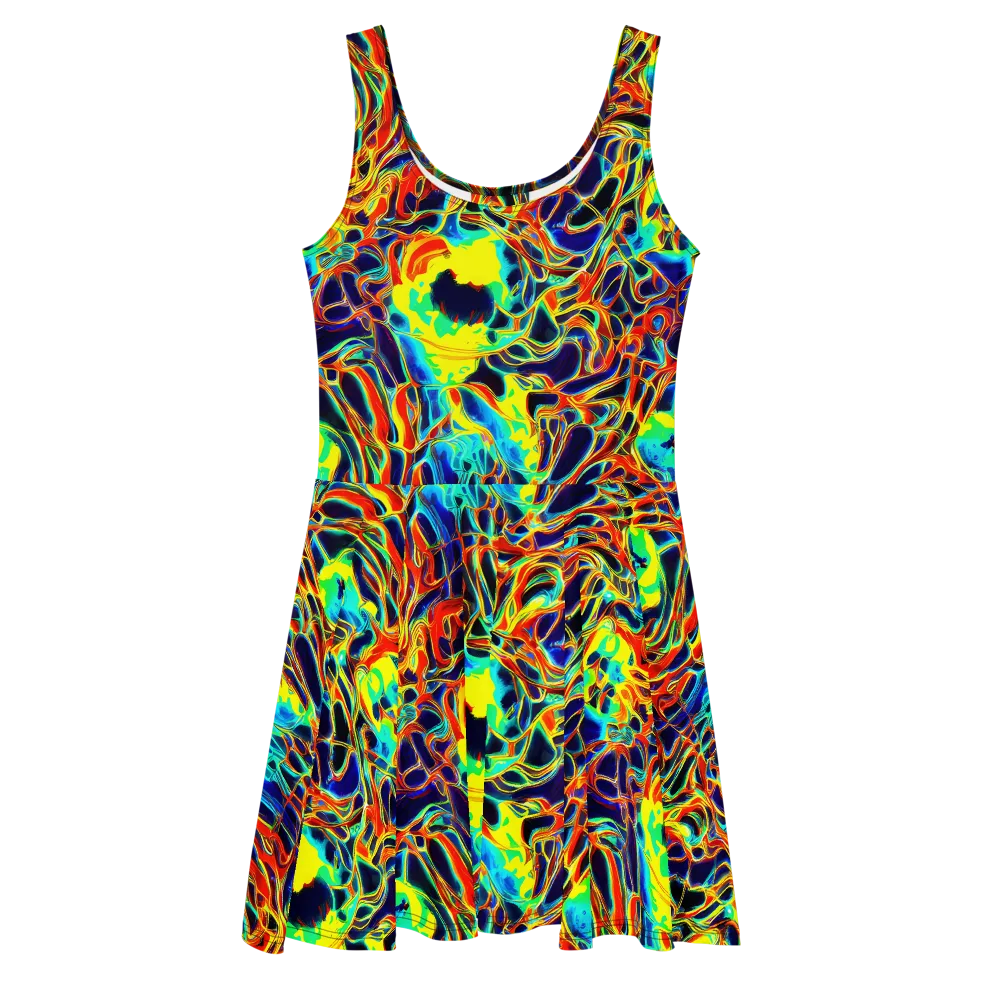 Hypercolor Vortex on Skater Dress — Front