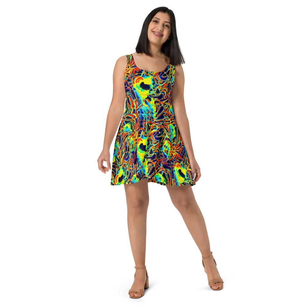 Hypercolor Vortex on Skater Dress — Front
