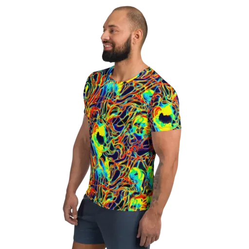 Hypercolor Vortex on a Men's Athletic T-Shirt