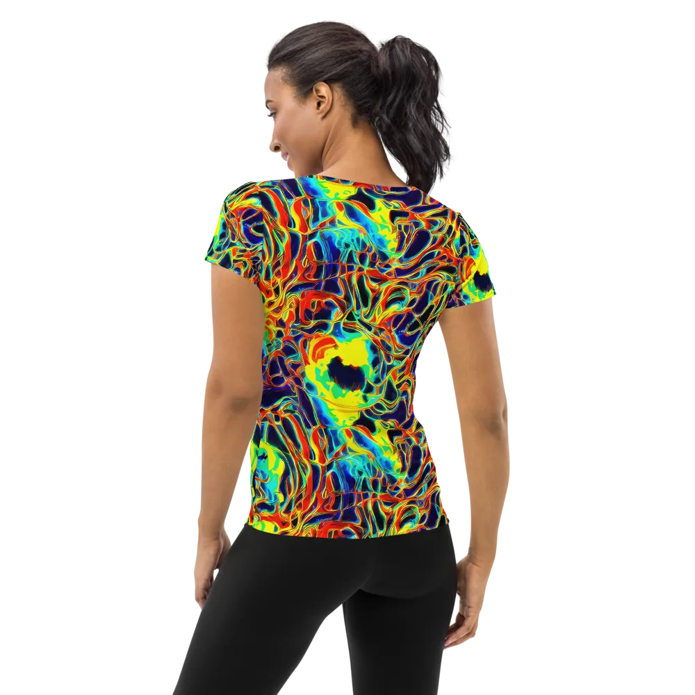 Hypercolor Vortex on Women's Athletic T-Shirt — Back