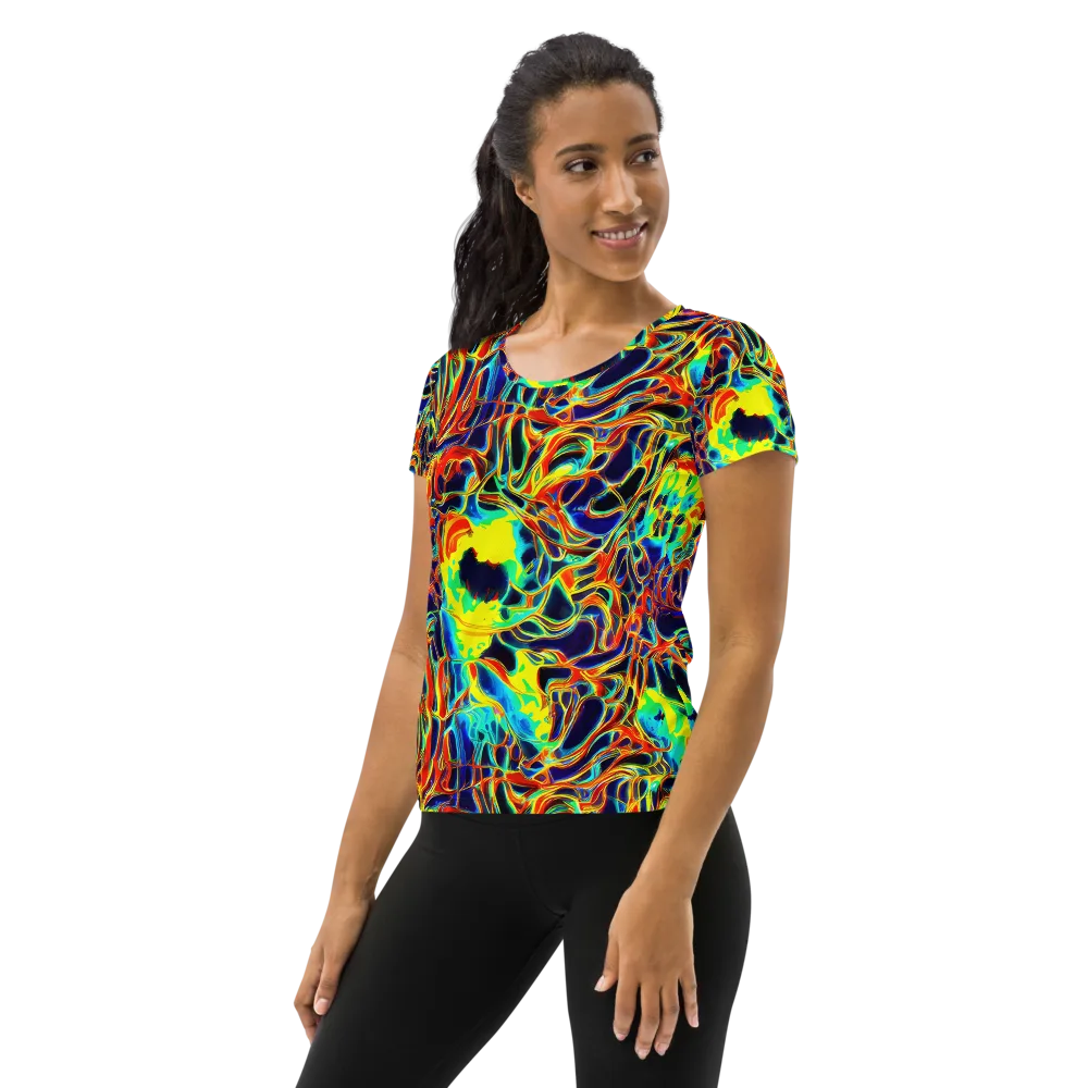Hypercolor Vortex on Women's Athletic T-Shirt — Left
