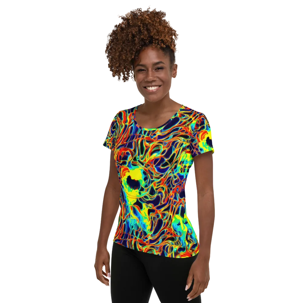 Hypercolor Vortex on Women's Athletic T-Shirt — Left