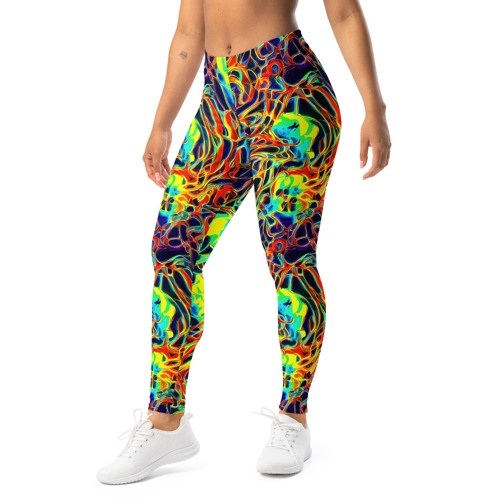 Hypercolor Vortex on Leggings — Left Front