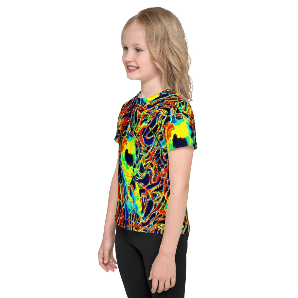 Hypercolor Vortex on Kids Crew Neck T-Shirt — Left