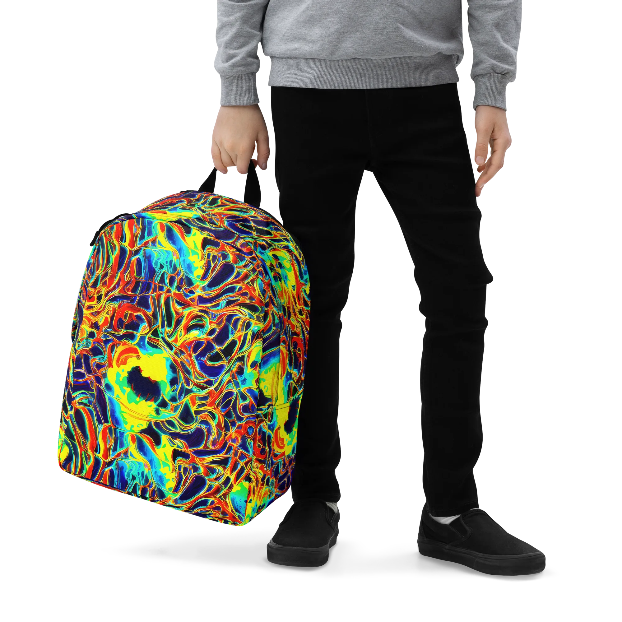 Hypercolor Vortex on Minimalist Backpack — Zoomed-in
