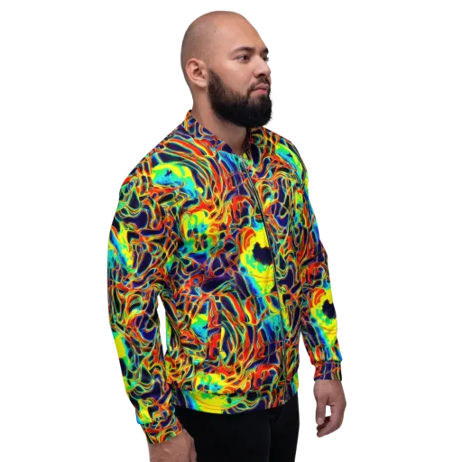 Hypercolor Vortex on a Bomber Jacket