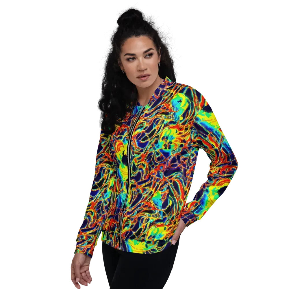 Hypercolor Vortex on Bomber Jacket — Left