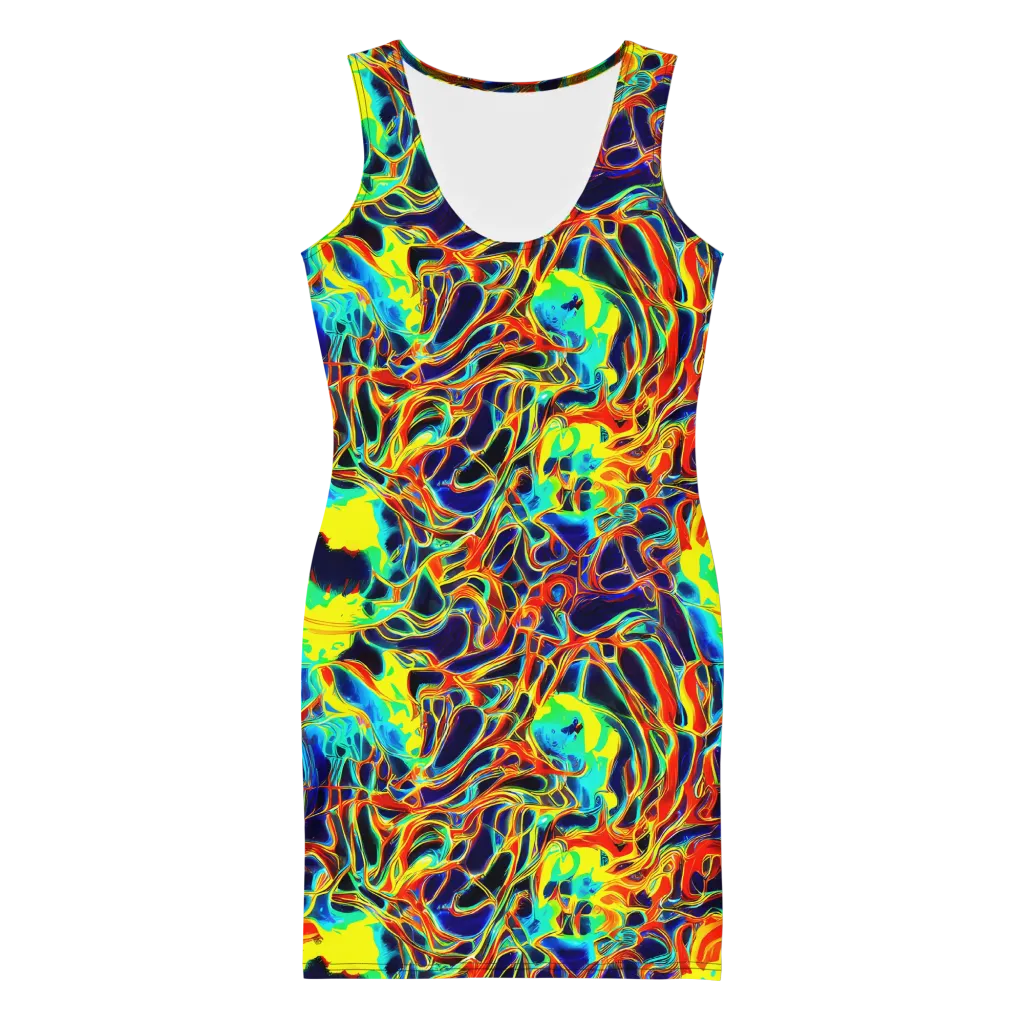 Hypercolor Vortex on Bodycon Dress — Front